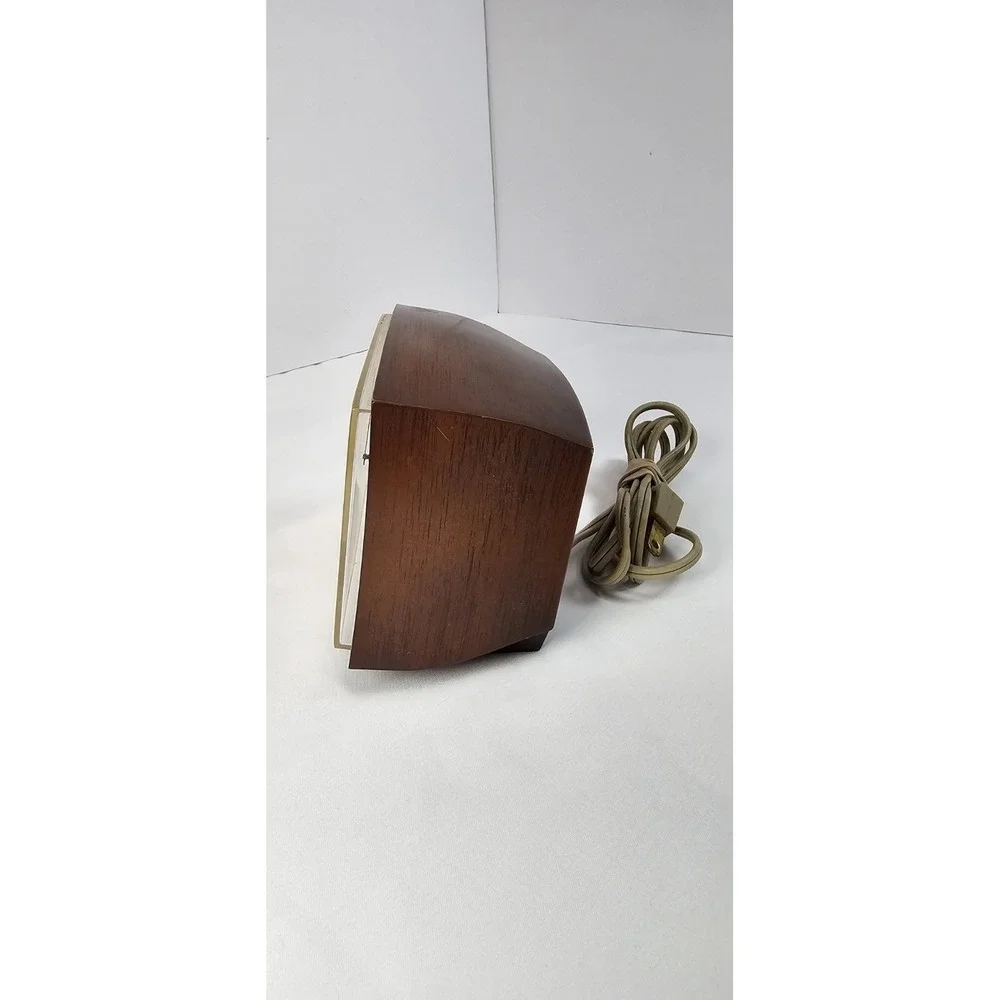 Vintage Westclox Dialite Magic Touch Alarm Clock Brown Mid Century Works USA